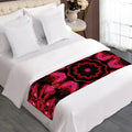 Pink Rose Kaleidoscope Print Bed Runner