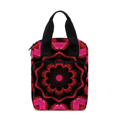 Pink Rose Kaleidoscope Print Bible Tote Bag