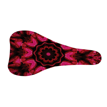 Pink Rose Kaleidoscope Print Bicycle Seat Cover