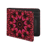 Pink Rose Kaleidoscope Print Bifold Wallet