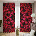 Pink Rose Kaleidoscope Print Dimout Pencil Pleat Curtains
