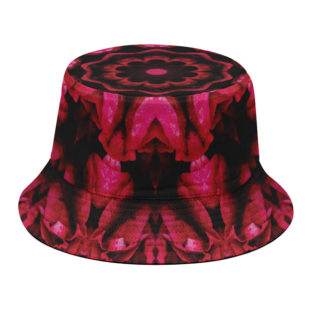 Pink Rose Kaleidoscope Print Bucket Hat