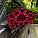 Pink Rose Kaleidoscope Print Car Side Mirror Covers