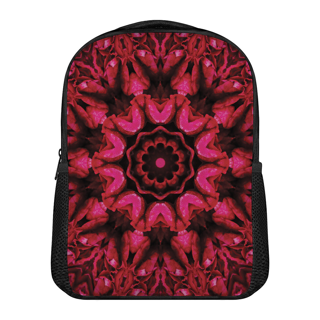 Pink Rose Kaleidoscope Print Casual Backpack