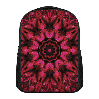 Pink Rose Kaleidoscope Print Casual Backpack