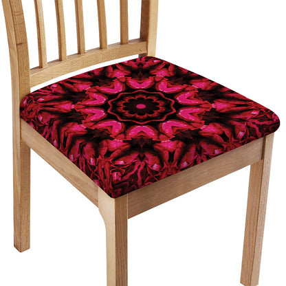 Pink Rose Kaleidoscope Print Chair Cushion Cover