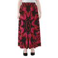 Pink Rose Kaleidoscope Print Chiffon Maxi Skirt