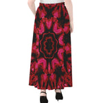 Pink Rose Kaleidoscope Print Chiffon Maxi Skirt