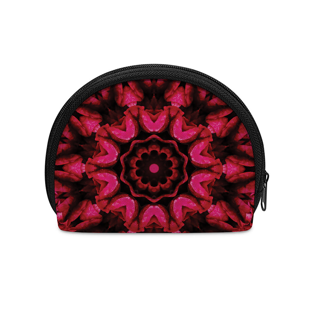 Pink Rose Kaleidoscope Print Coin Purse
