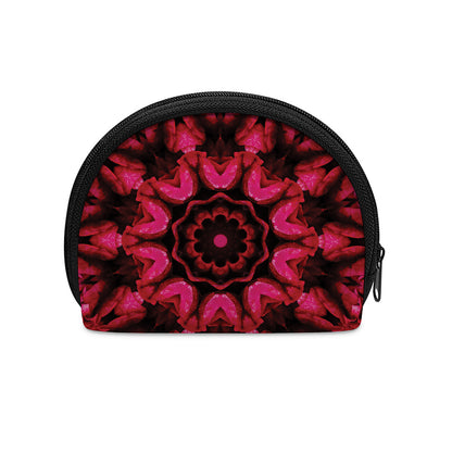 Pink Rose Kaleidoscope Print Coin Purse