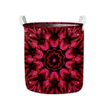 Pink Rose Kaleidoscope Print Collapsible Laundry Basket