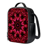 Pink Rose Kaleidoscope Print Crossbody Lunch Bag