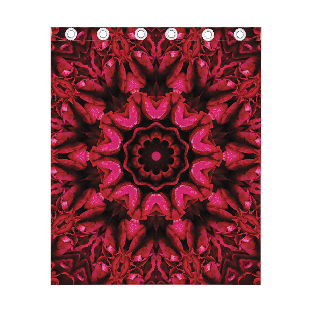 Pink Rose Kaleidoscope Print Curtain