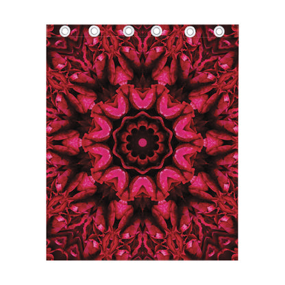 Pink Rose Kaleidoscope Print Curtain