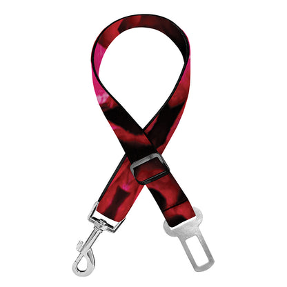 Pink Rose Kaleidoscope Print Dog Seat Belt