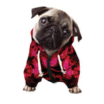 Pink Rose Kaleidoscope Print Dog Zip Up Hoodie