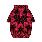 Pink Rose Kaleidoscope Print Dog Zip Up Hoodie