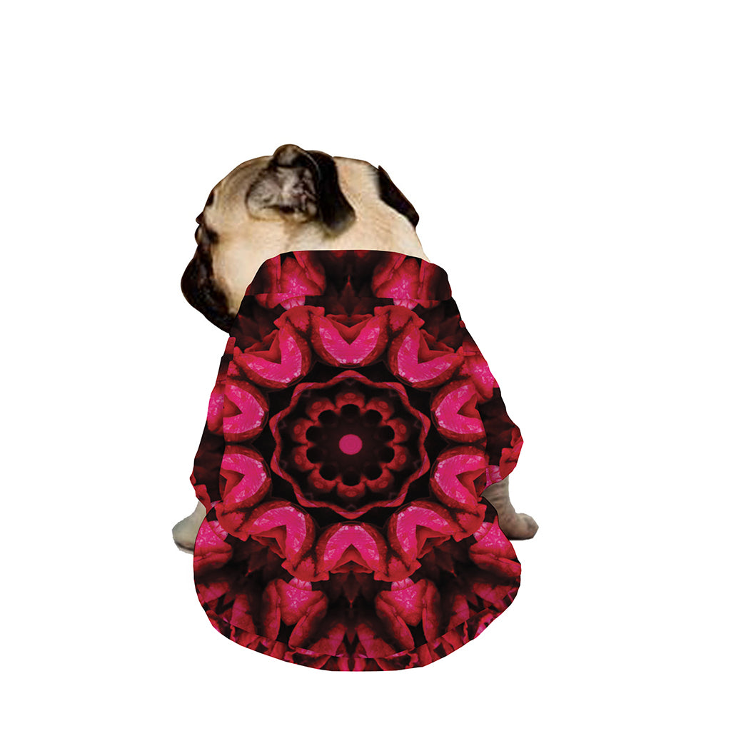 Pink Rose Kaleidoscope Print Dog Zip Up Jacket