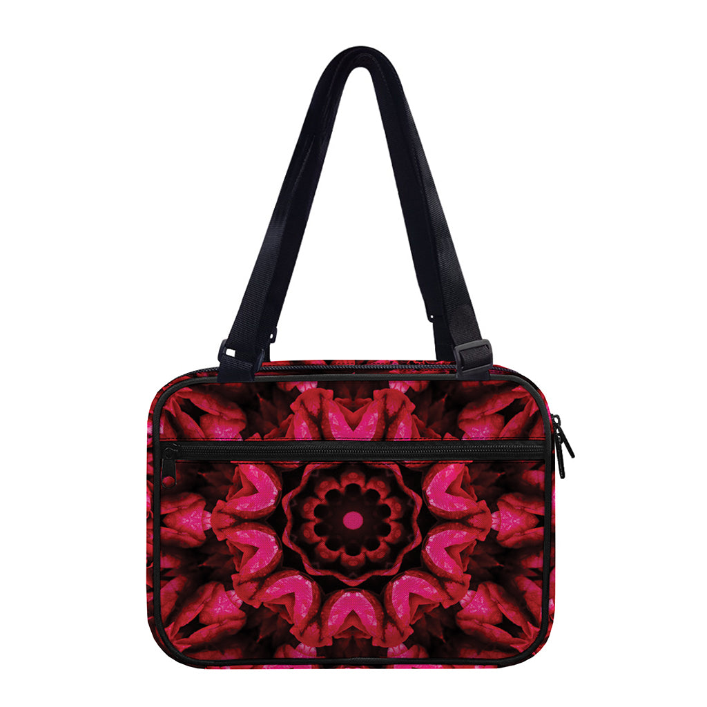 Pink Rose Kaleidoscope Print Double Strap Bible Bag