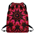 Pink Rose Kaleidoscope Print Drawstring Backpack