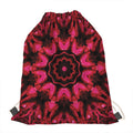 Pink Rose Kaleidoscope Print Drawstring Bag