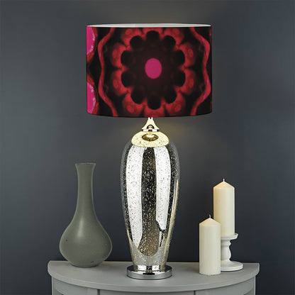 Pink Rose Kaleidoscope Print Drum Lamp Shade