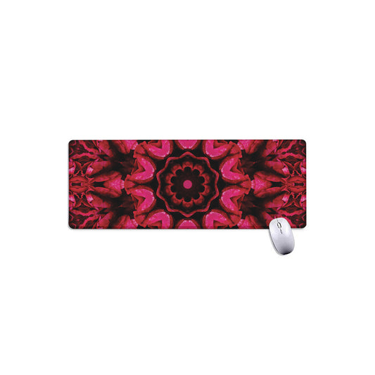 Pink Rose Kaleidoscope Print Extended Mouse Pad