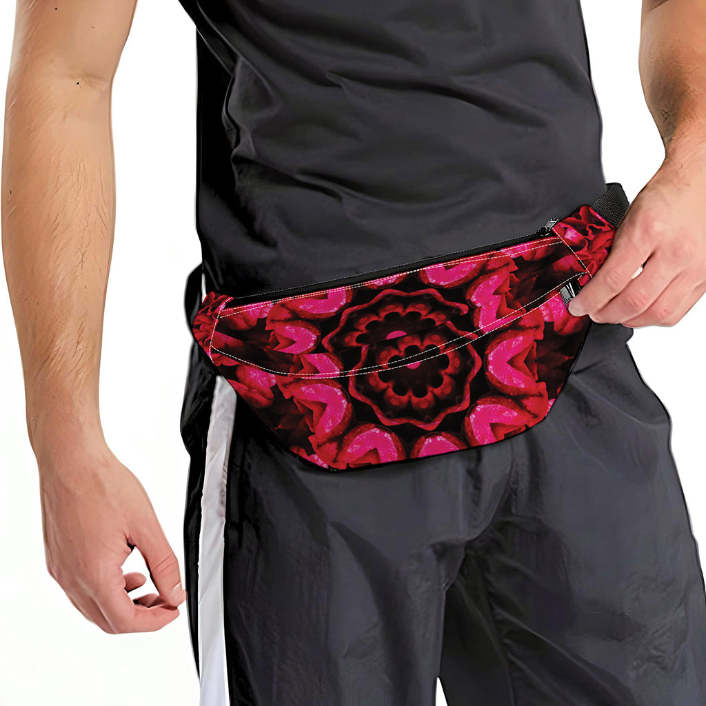 Pink Rose Kaleidoscope Print Fanny Pack