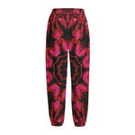 Pink Rose Kaleidoscope Print Fleece Lined Knit Pants