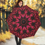 Pink Rose Kaleidoscope Print Foldable Umbrella