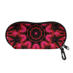 Pink Rose Kaleidoscope Print Glasses Case