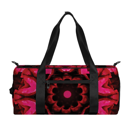 Pink Rose Kaleidoscope Print Gym Bag