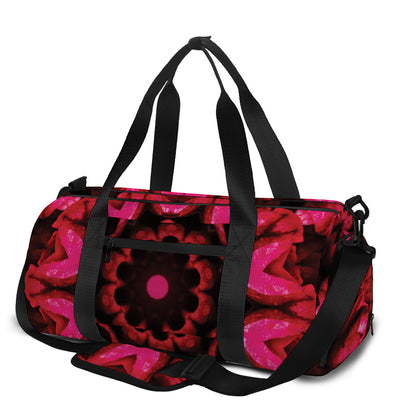 Pink Rose Kaleidoscope Print Gym Bag