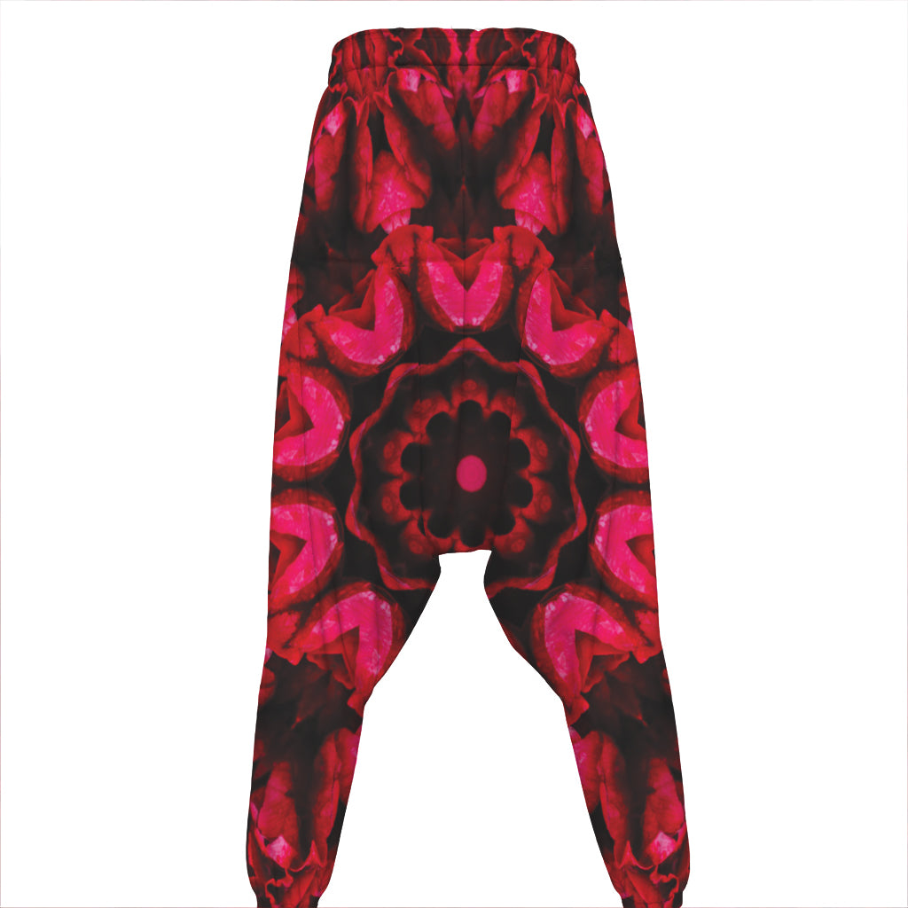 Pink Rose Kaleidoscope Print Hammer Pants