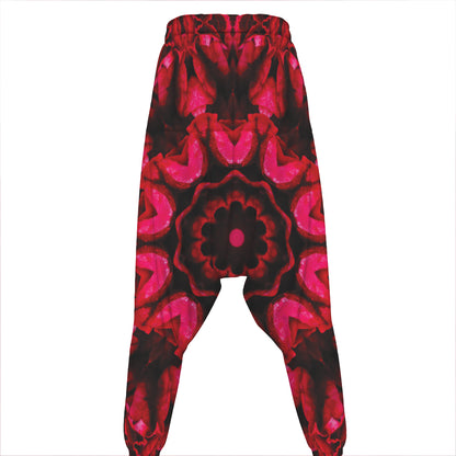 Pink Rose Kaleidoscope Print Hammer Pants