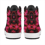 Pink Rose Kaleidoscope Print High Top Leather Sneakers