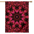 Pink Rose Kaleidoscope Print House Flag