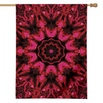Pink Rose Kaleidoscope Print House Flag