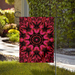 Pink Rose Kaleidoscope Print House Flag