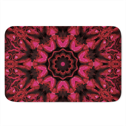 Pink Rose Kaleidoscope Print Indoor Door Mat
