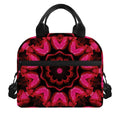 Pink Rose Kaleidoscope Print Insulated Lunch Bag