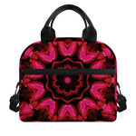 Pink Rose Kaleidoscope Print Insulated Lunch Bag