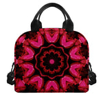 Pink Rose Kaleidoscope Print Insulated Lunch Bag