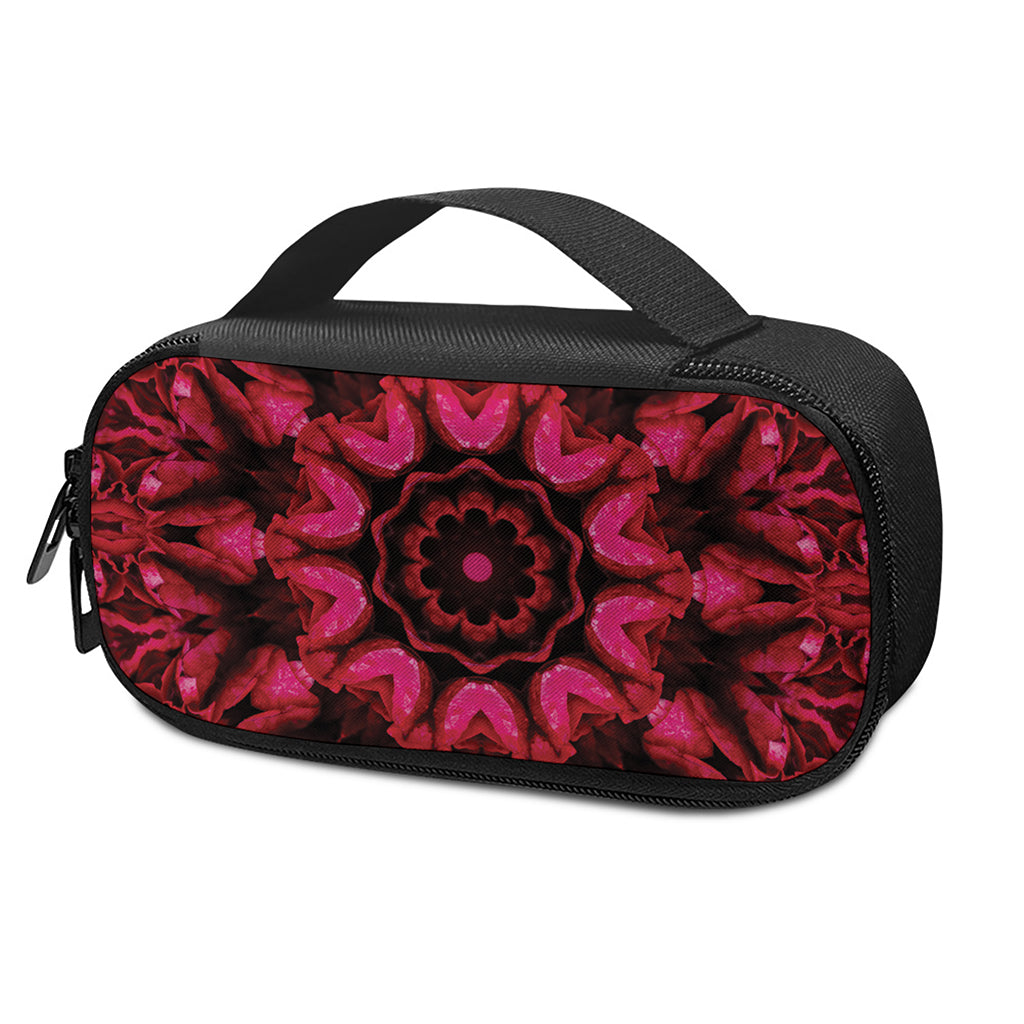 Pink Rose Kaleidoscope Print Insulin Cooler Travel Case