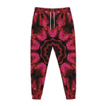 Pink Rose Kaleidoscope Print Jogger Pants