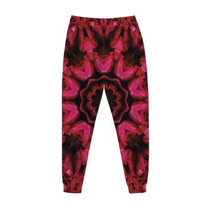 Pink Rose Kaleidoscope Print Jogger Pants