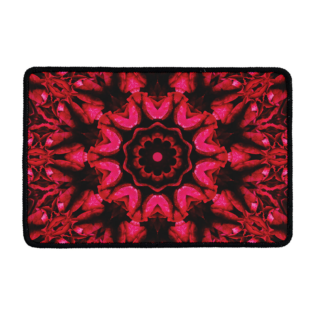Pink Rose Kaleidoscope Print Kitchen Mat