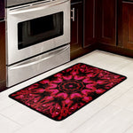 Pink Rose Kaleidoscope Print Kitchen Mat