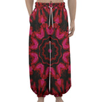 Pink Rose Kaleidoscope Print Lantern Pants