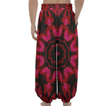 Pink Rose Kaleidoscope Print Lantern Pants